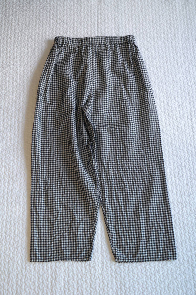 ギンガムチェック柄タイシルク メディテーションパンツ | ONLINE