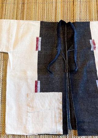 ラワ(ルア)族の手織り綿、手縫いジャケット-刺繍入り-