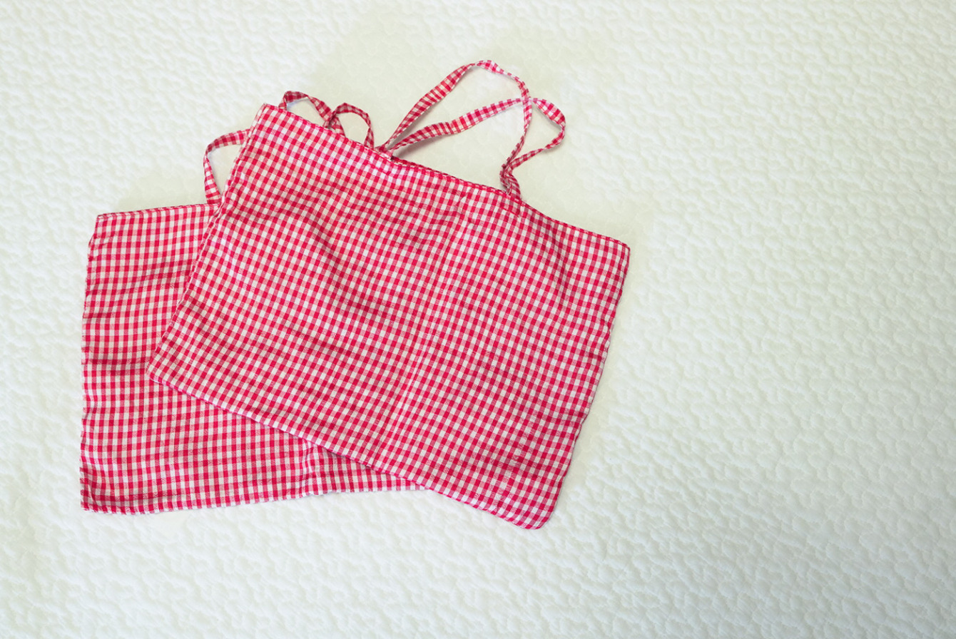 Gingham Check Thai Silk Mini TOTE