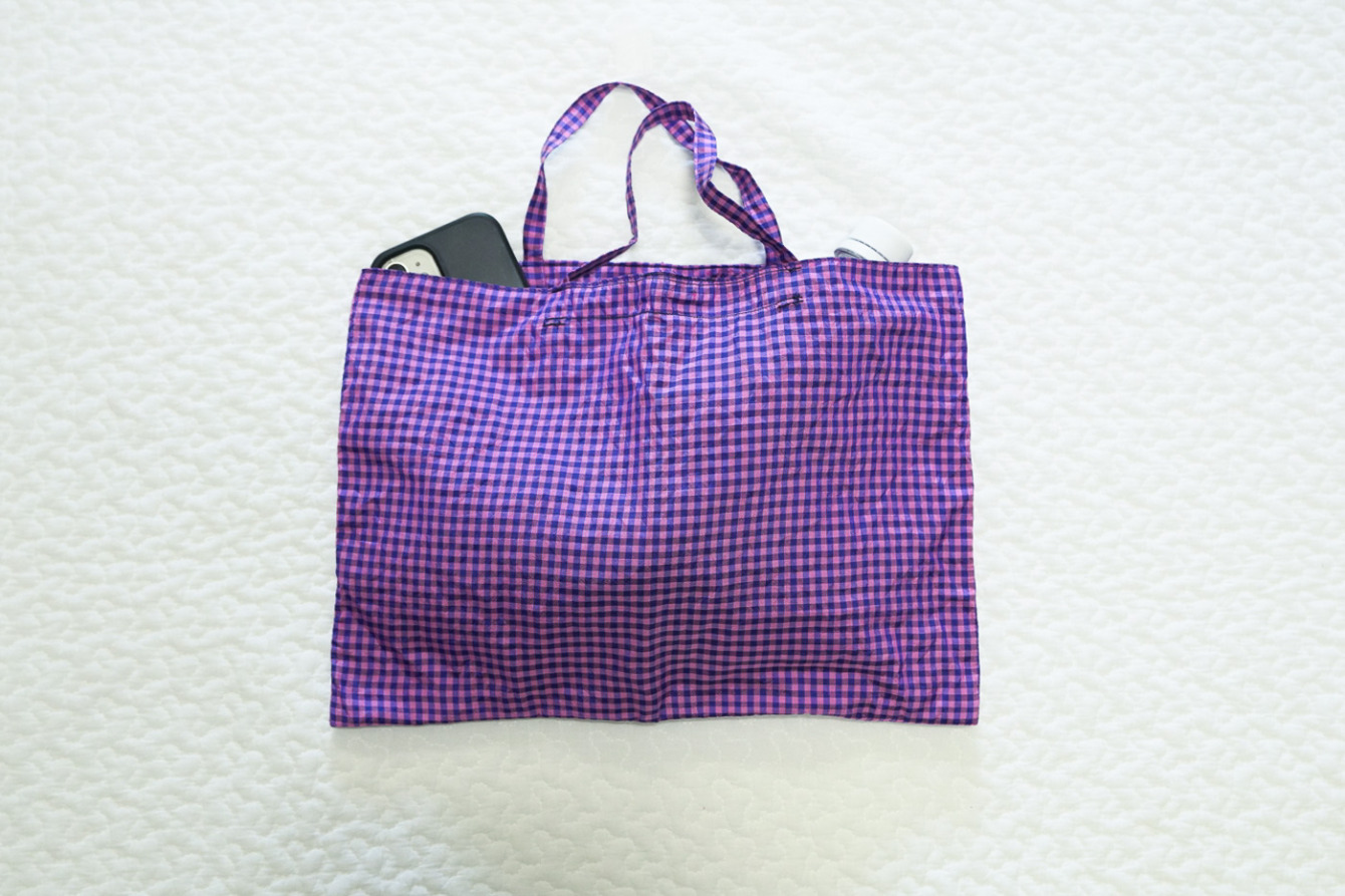Gingham Check Thai Silk Mini TOTE