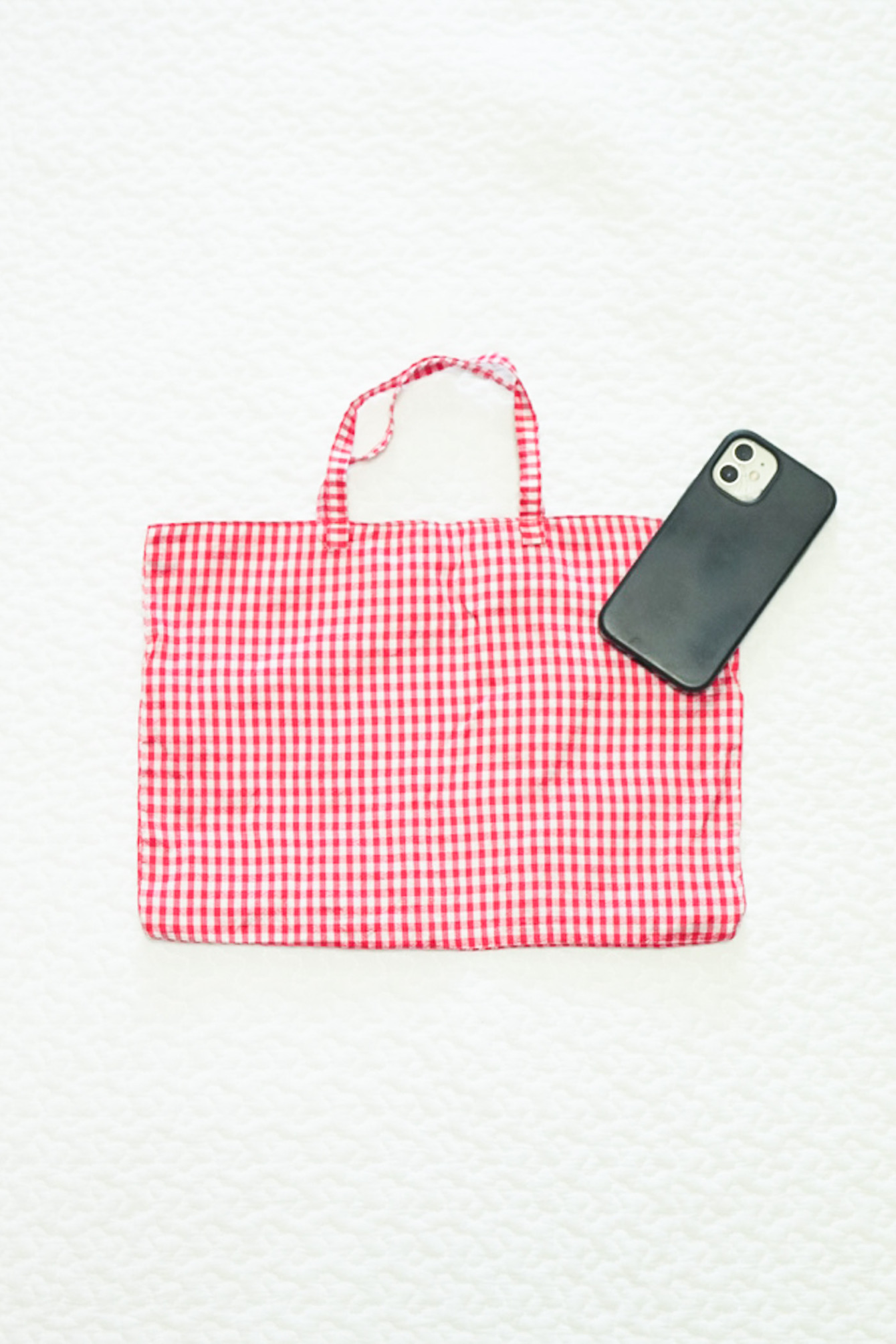 Gingham Check Thai Silk Mini TOTE