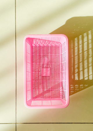 プラスチック バスケット(S) -ピンク-