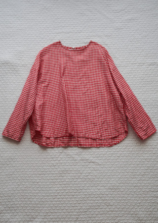 ギンガムチェック タイシルクプルオーバーシャツ